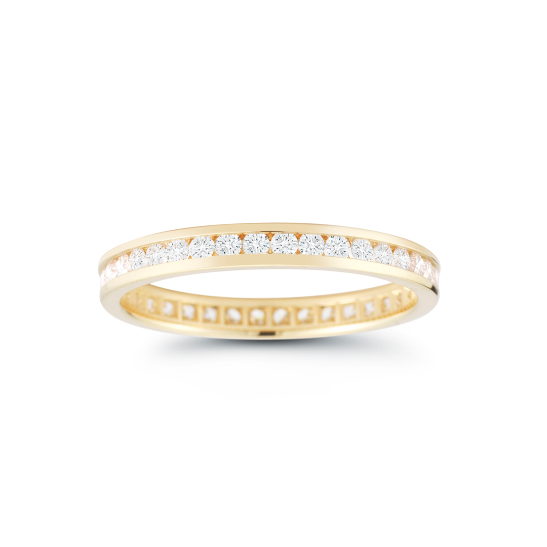 18K Yellow Gold and Diamond Eternity Band