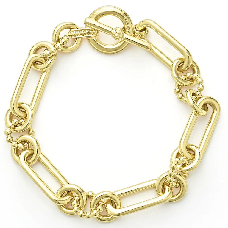 LAGOS 18K Yellow Gold Signature Caviar Link Bracelet - 05-10355-6