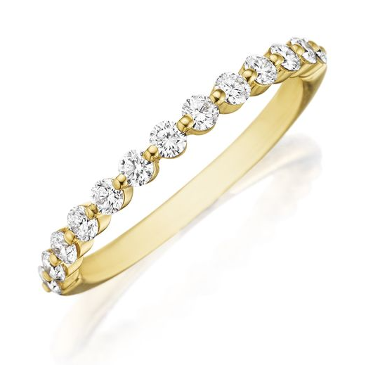 Henri Daussi 18K Yellow Gold Diamond Band - 1646