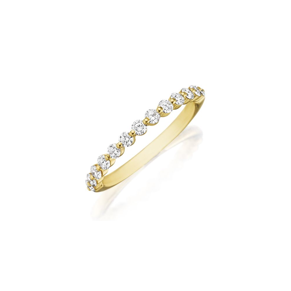 Henri Daussi 18K Yellow Gold Diamond Band - 1646