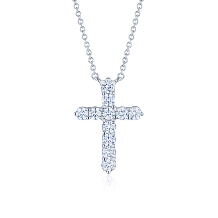 Kwiat 18K White Gold Diamond Cross Necklace