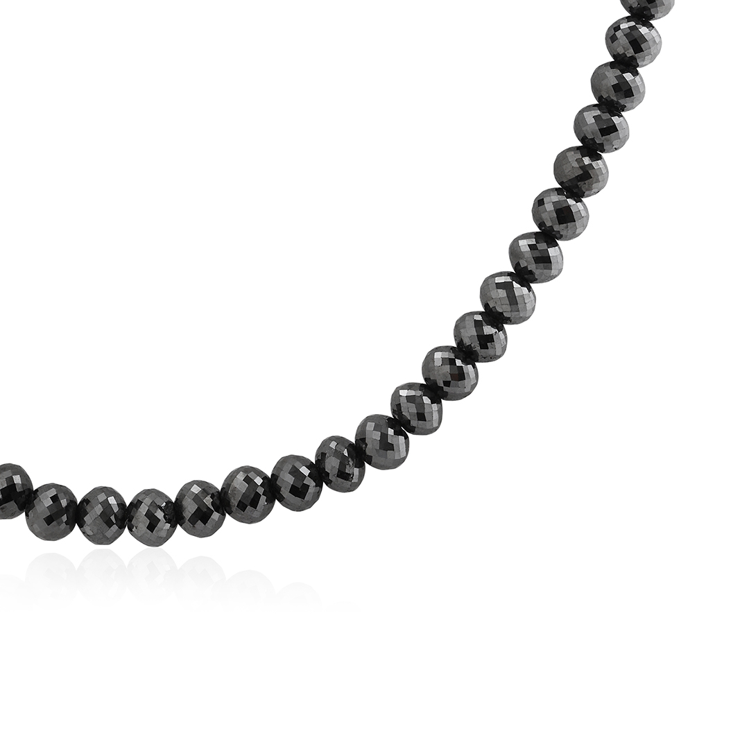 18K White Gold Black Diamond Necklace - 1638