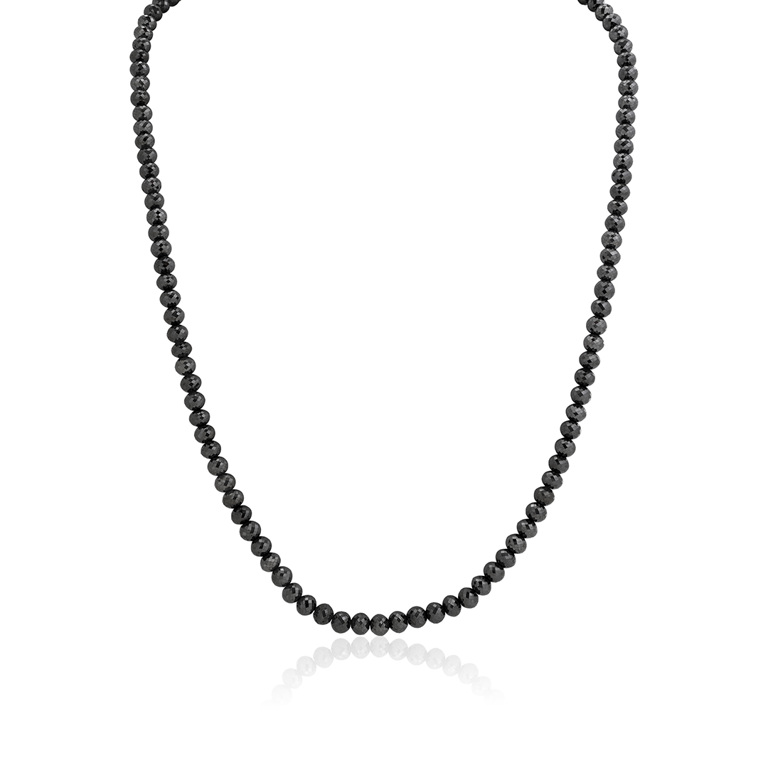 18K White Gold Black Diamond Necklace