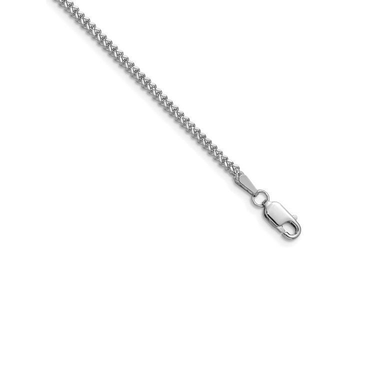 14K White Gold Franco Chain Necklace - 3898