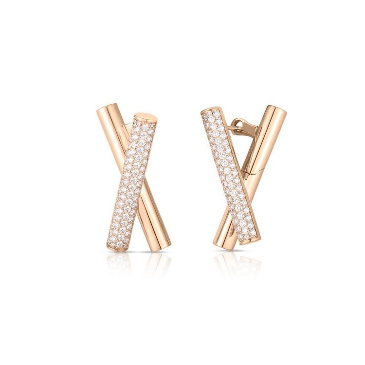 Roberto Coin 18K Rose Gold Domino Diamond Earrings