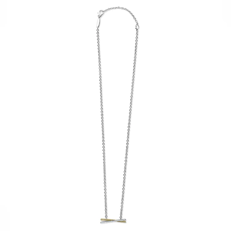 LAGOS Sterling Silver and 18K Yellow Gold Caviar Lux Diamond 