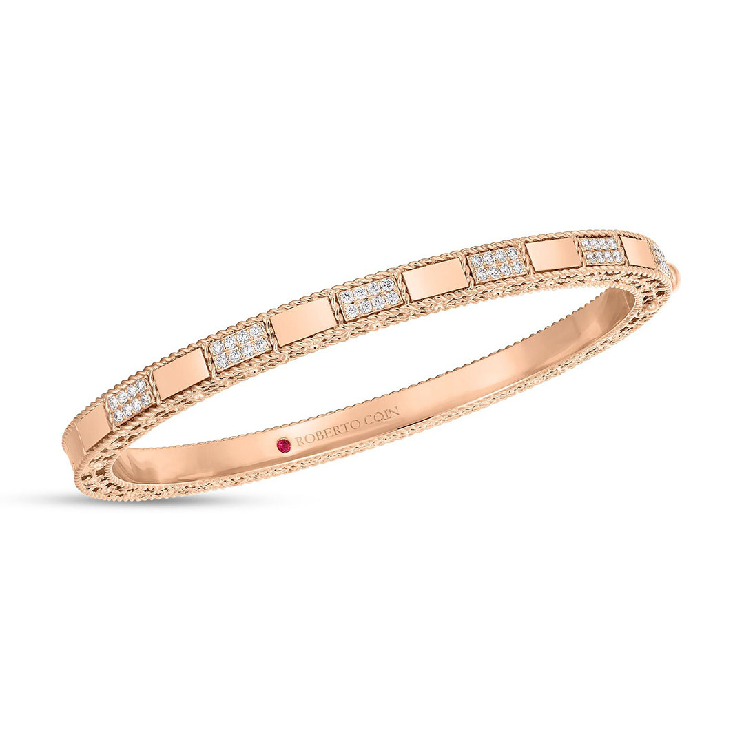 Roberto Coin 18K Rose Gold Diamond Bangle