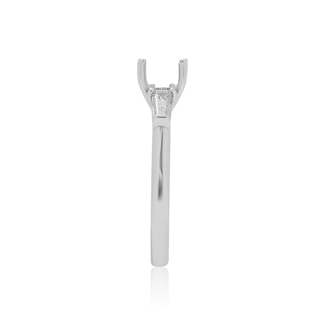 Precision Set Platinum and Diamond Three Stone Semi Mounting