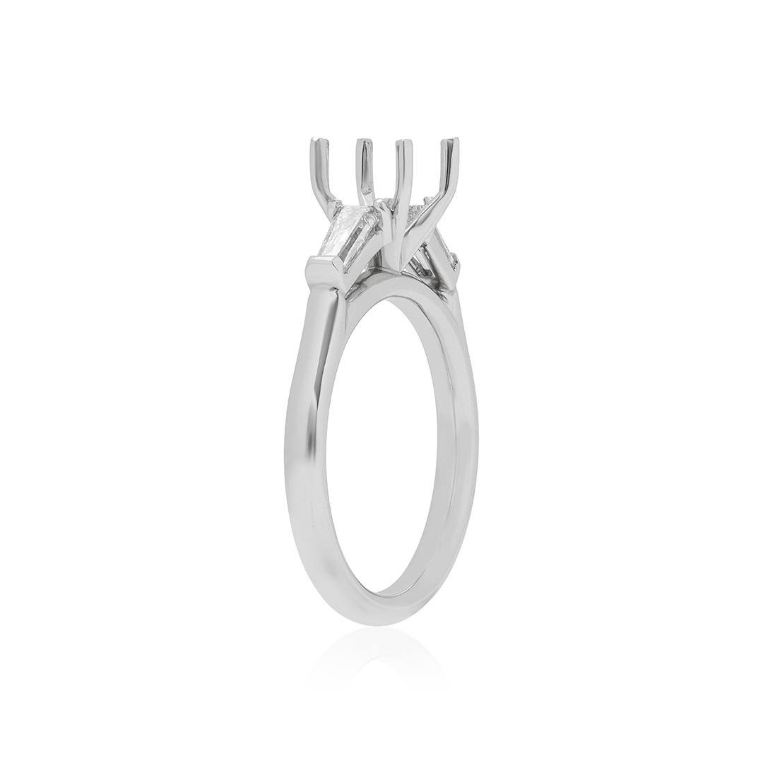 Precision Set Platinum and Diamond Three Stone Semi Mounting