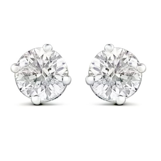 14K White Gold Diamond Stud Earrings itemprop=
