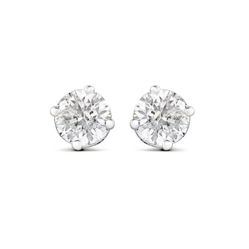 14K White Gold Diamond Stud Earrings