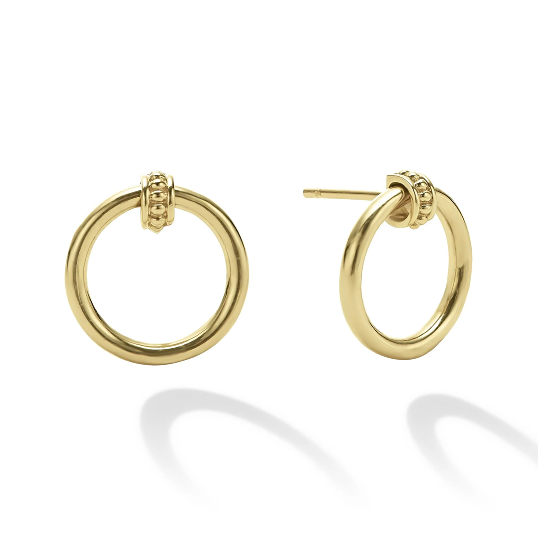 LAGOS 18K Yellow Gold Meridian Circle Stud Earrings