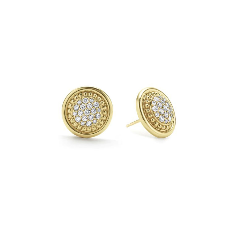 LAGOS 18K Yellow Gold Meridian Diamond Earrings