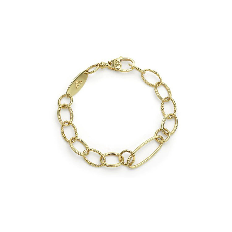 LAGOS 18K Yellow Gold Signature Caviar Link Bracelet