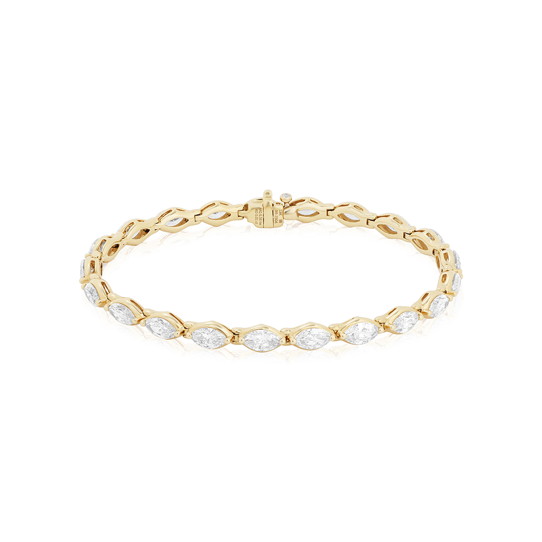 Rahaminov 18K Yellow Gold Marquise Diamond Bracelet - BR-2504