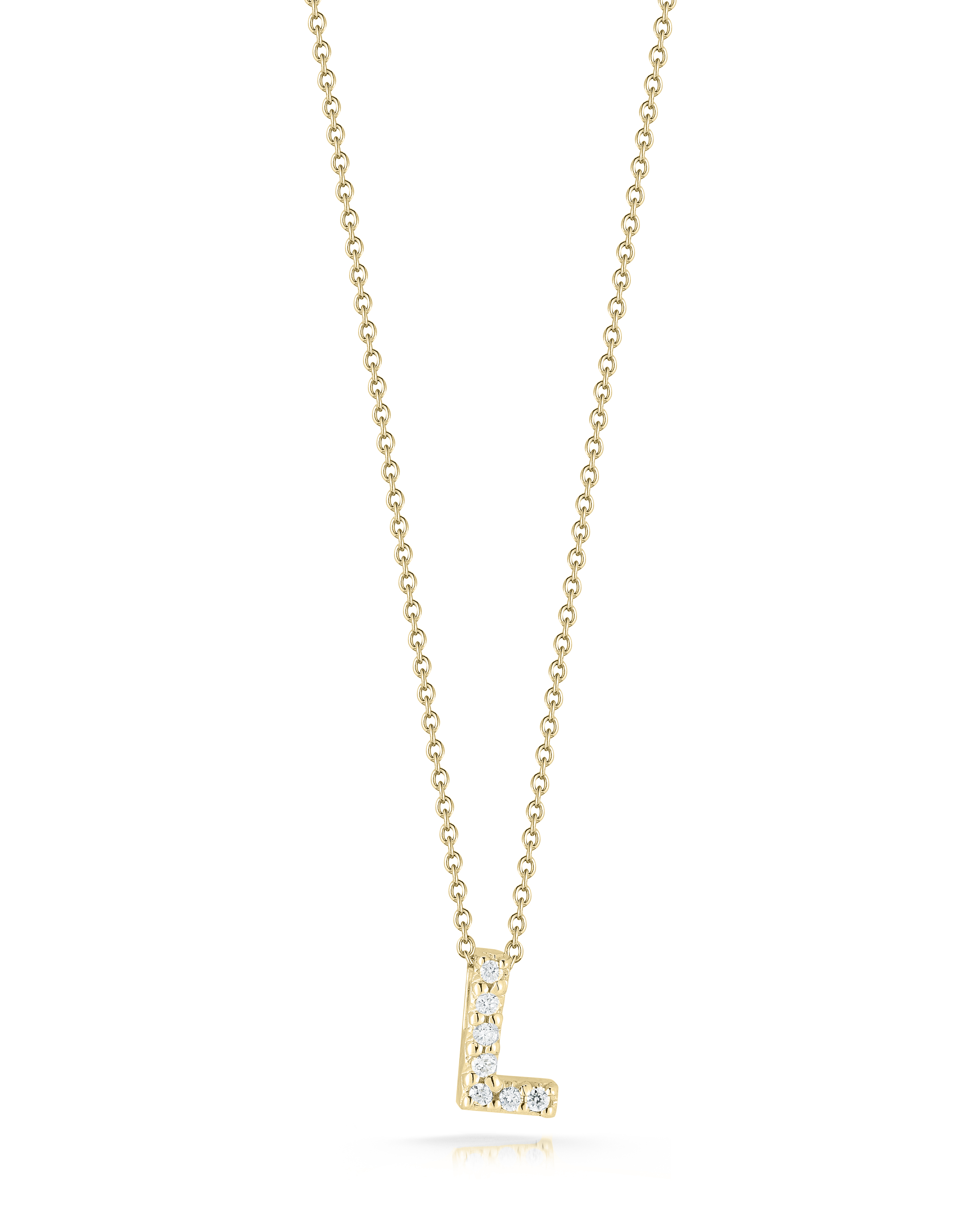Roberto Coin 18K Yellow Gold Tiny Treasures Diamond Initial Necklace