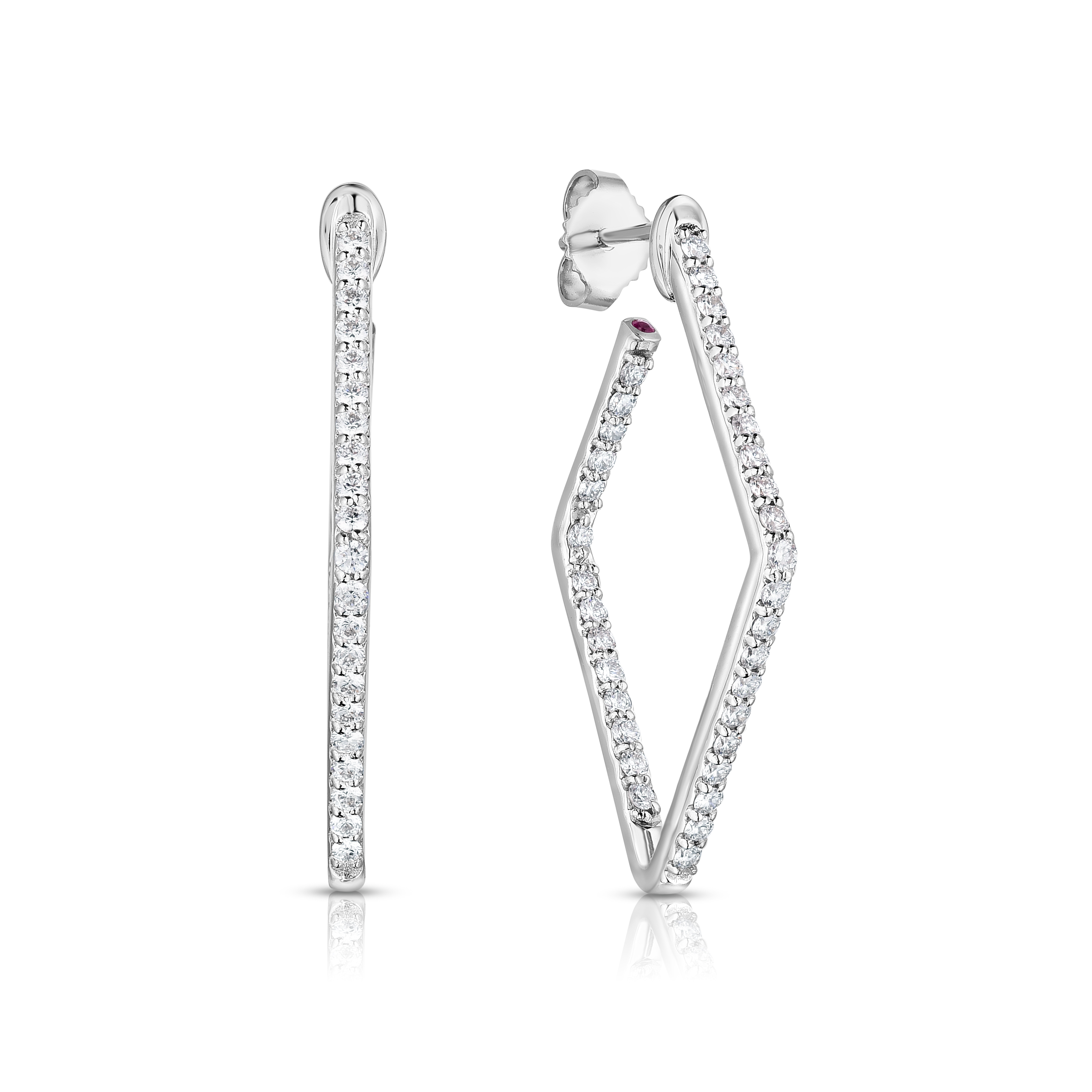 Roberto Coin 18K White Gold Perfect Diamond Hoop Earrings