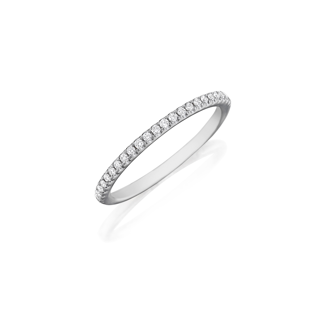 Henri Daussi 18K White Gold Diamond Eternity Band