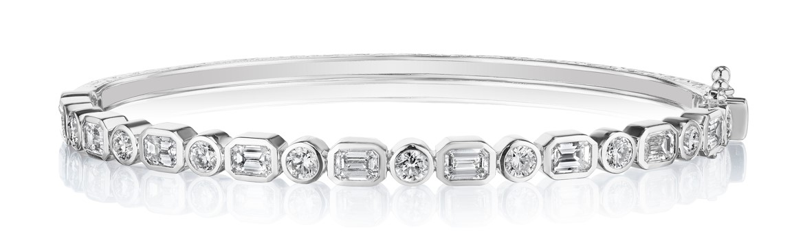 Penny Preville 18K White Gold Diamond Stackable Bangle