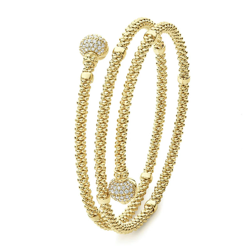 LAGOS 18K Yellow Gold Caviar Gold Collection Caviar Wrap Bracelet - 05-10324-DDM
