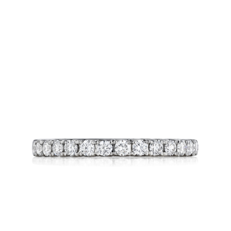 Henri Daussi 18K White Gold Diamond Band