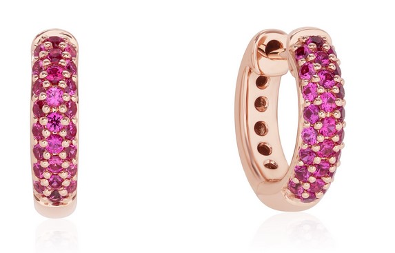 Kwiat 18K Rose Gold Moonlight Pink Sapphire Hoop Earrings
