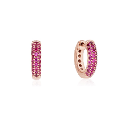 Kwiat 18K Rose Gold Moonlight Pink Sapphire Hoop Earrings - 6101