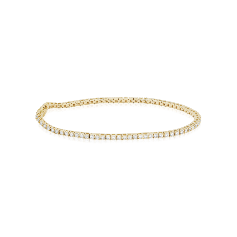 18K Yellow Gold and Diamond Tennis Bracelet
