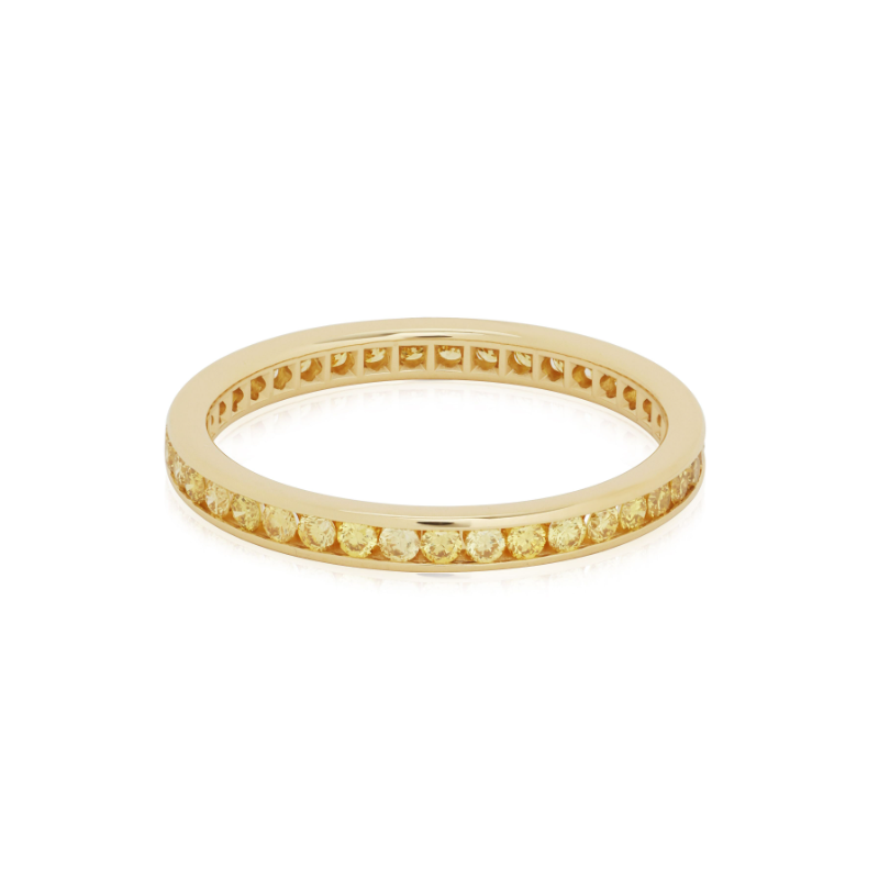 18K Yellow Gold and Diamond Band