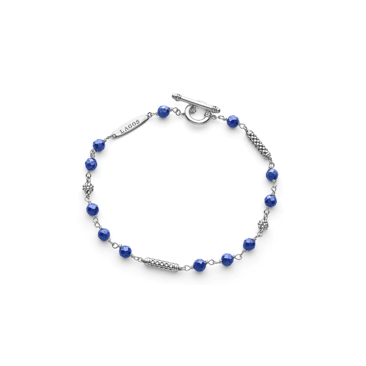 LAGOS Sterling Silver Caviar Icon Ultramarine Beaded Bracelet