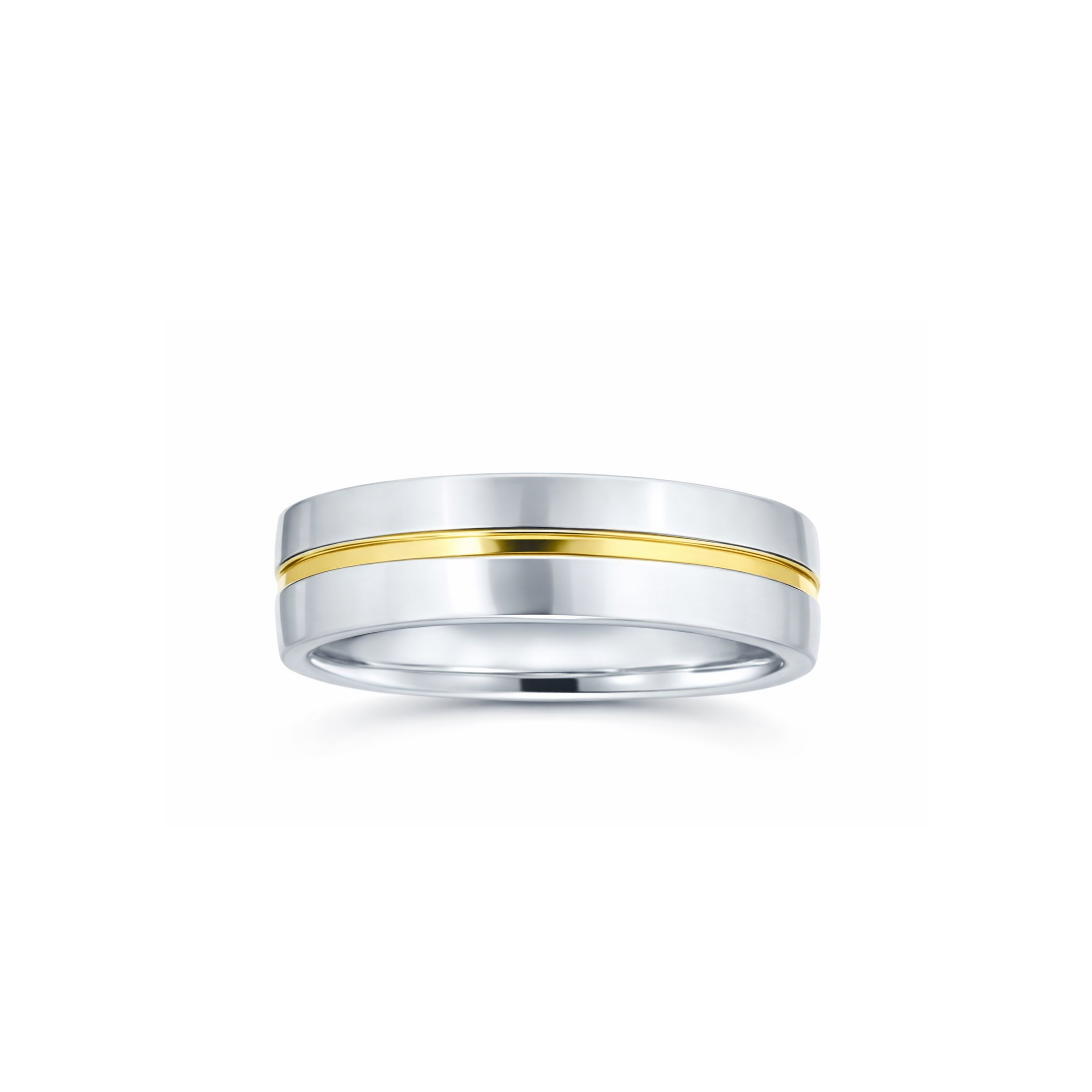 18K White and Yellow Gold Wedding Band