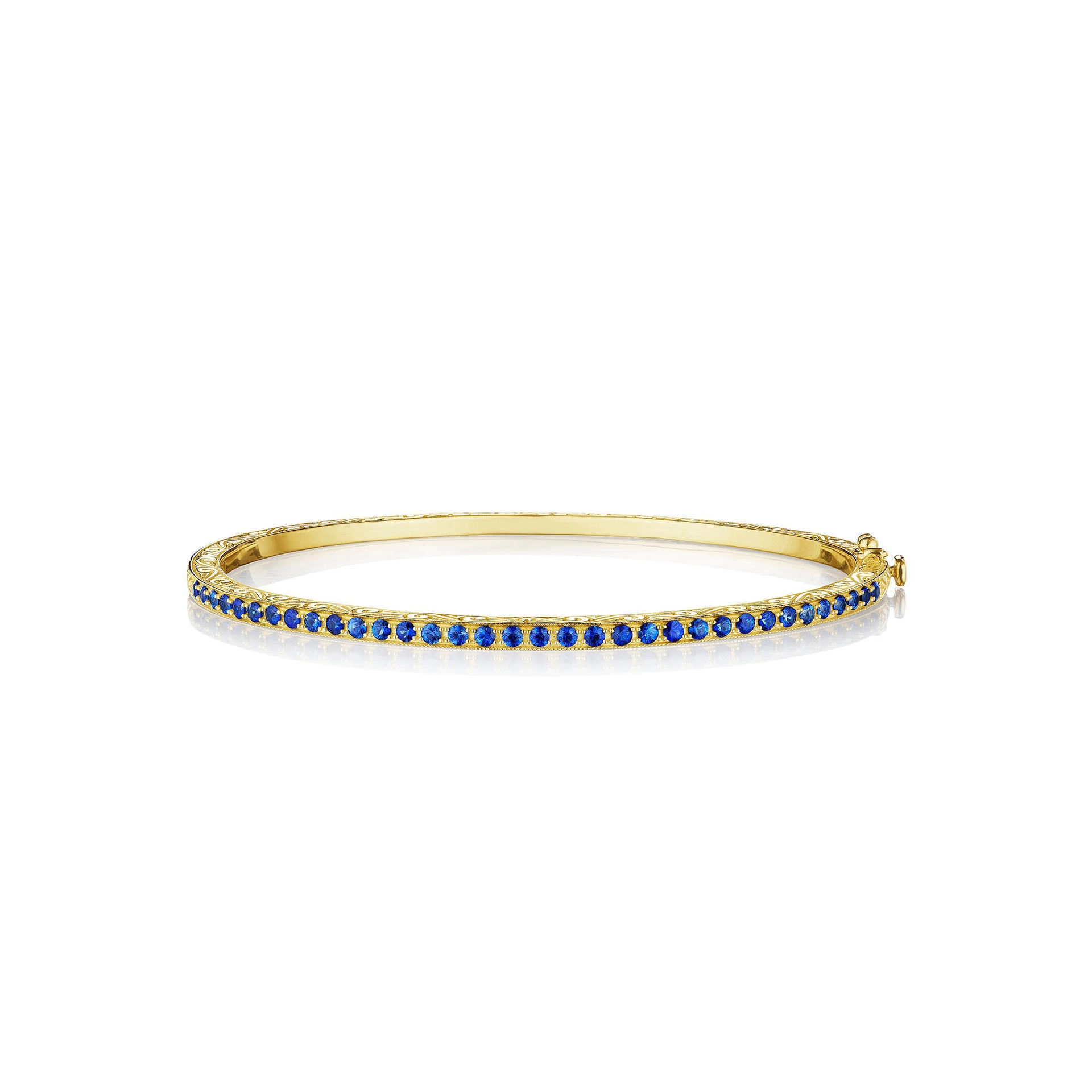 Penny Preville 18K Yellow Gold Classic Sapphire Bangle Bracelet - 1810