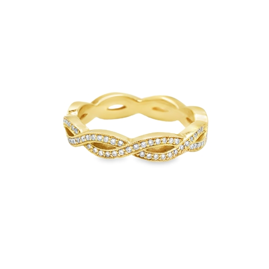 Penny Preville 18K Yellow Gold Classic Diamond Entwined Eternity Band