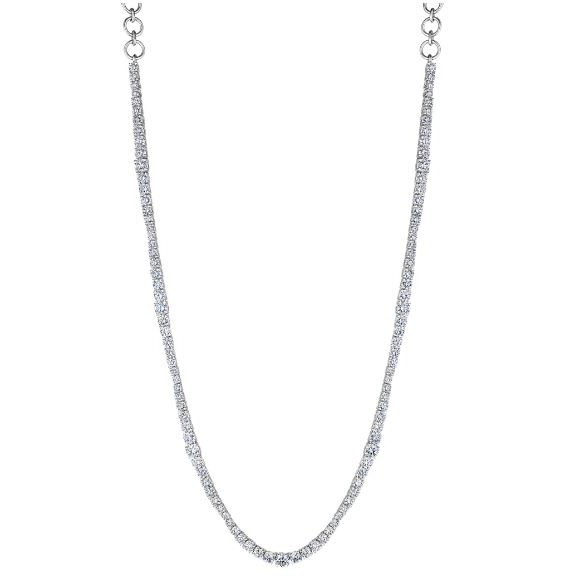 Penny Preville 18K White Gold Wave Diamond Necklace