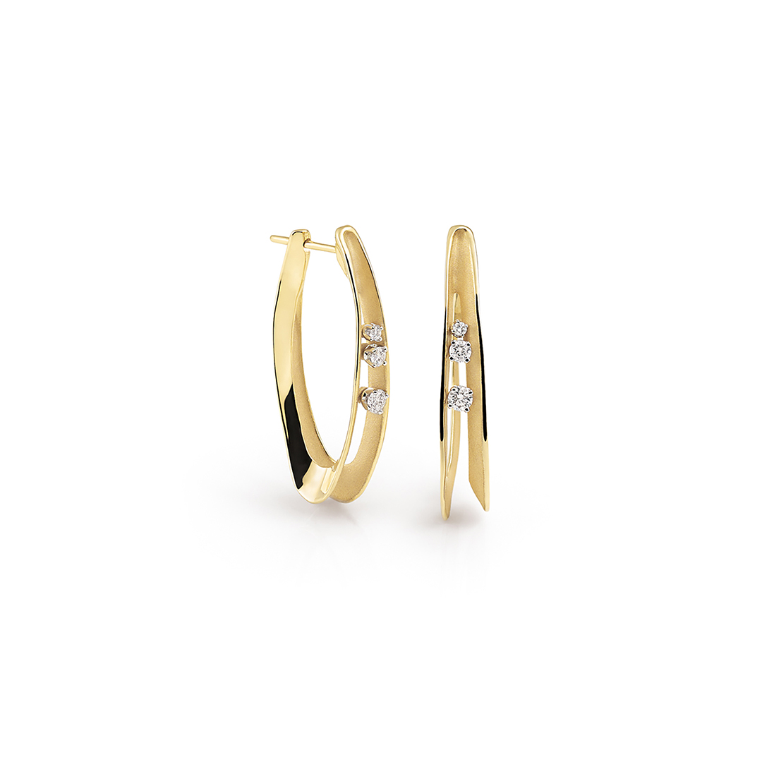 Anna Maria Cammilli 18K Yellow Sunrise Gold Dune Diamond Earrings - GOR3508U