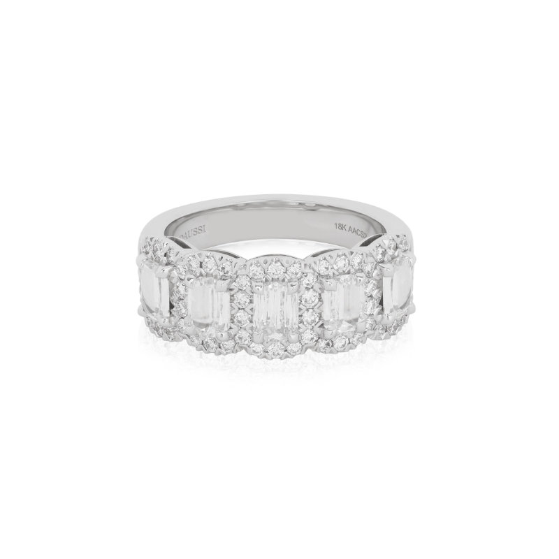 Henri Daussi 18K White Gold Diamond Band - AACS2