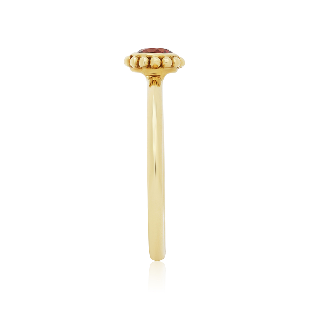 18K Yellow Gold Garnet Stack Ring