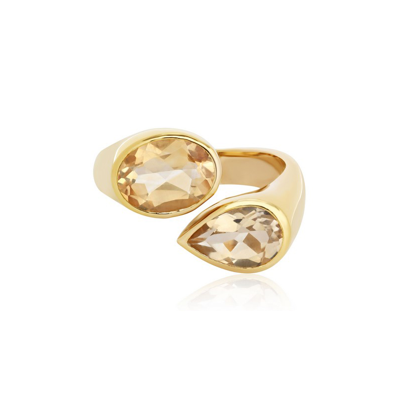 18K Yellow Gold Citrine Ring