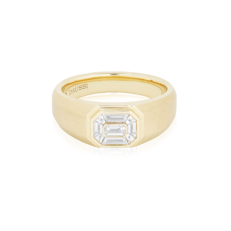 Henri Daussi 14K Yellow Gold Diamond Ring - ME4-3Z-