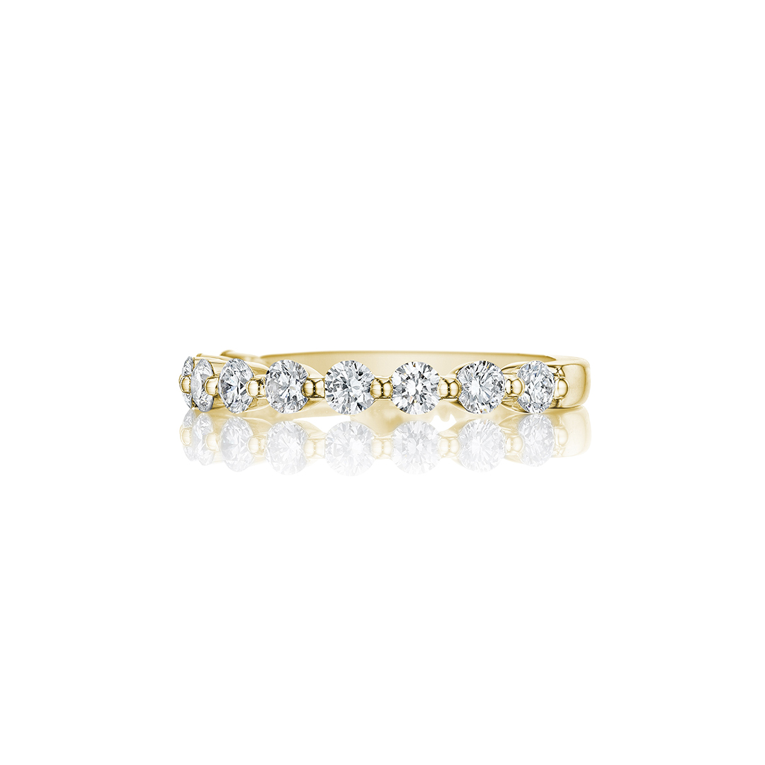 Henri Daussi 14K Yellow Gold Diamond Band