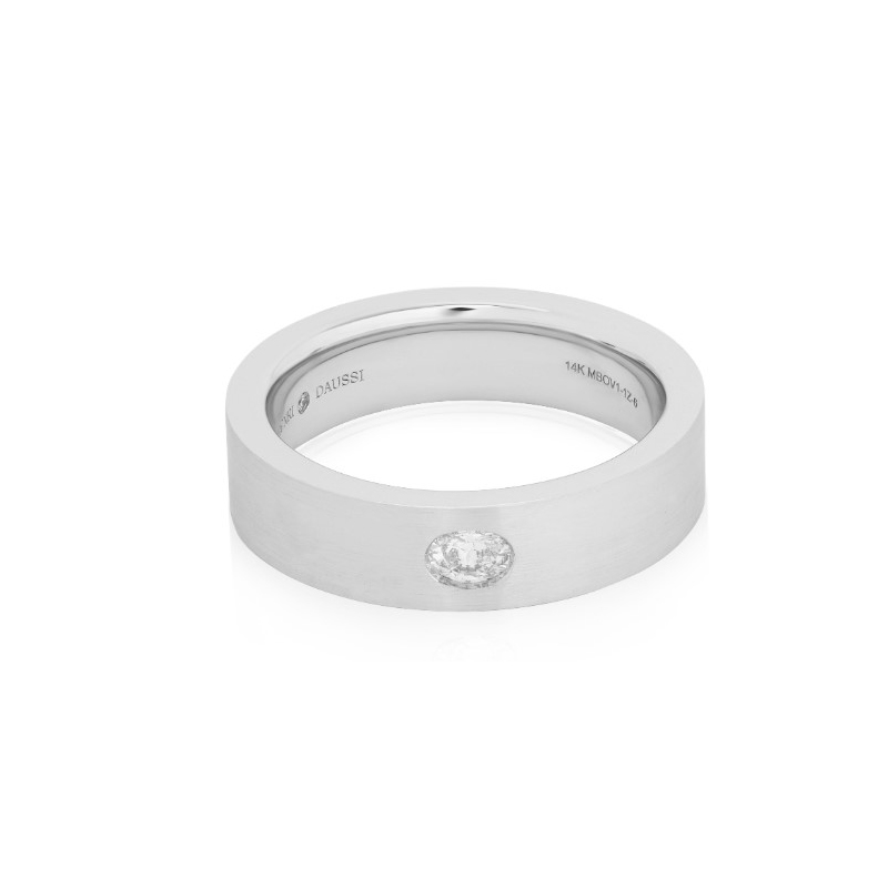 Henri Daussi 14K White Gold Diamond Band - MBOV1-1Z-
