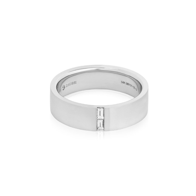 Henri Daussi 14K White Gold Diamond Band