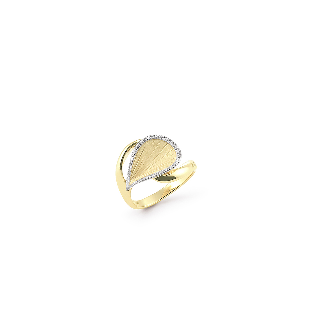 18K Yellow Gold Vision Goccia Diamond Lava Ring