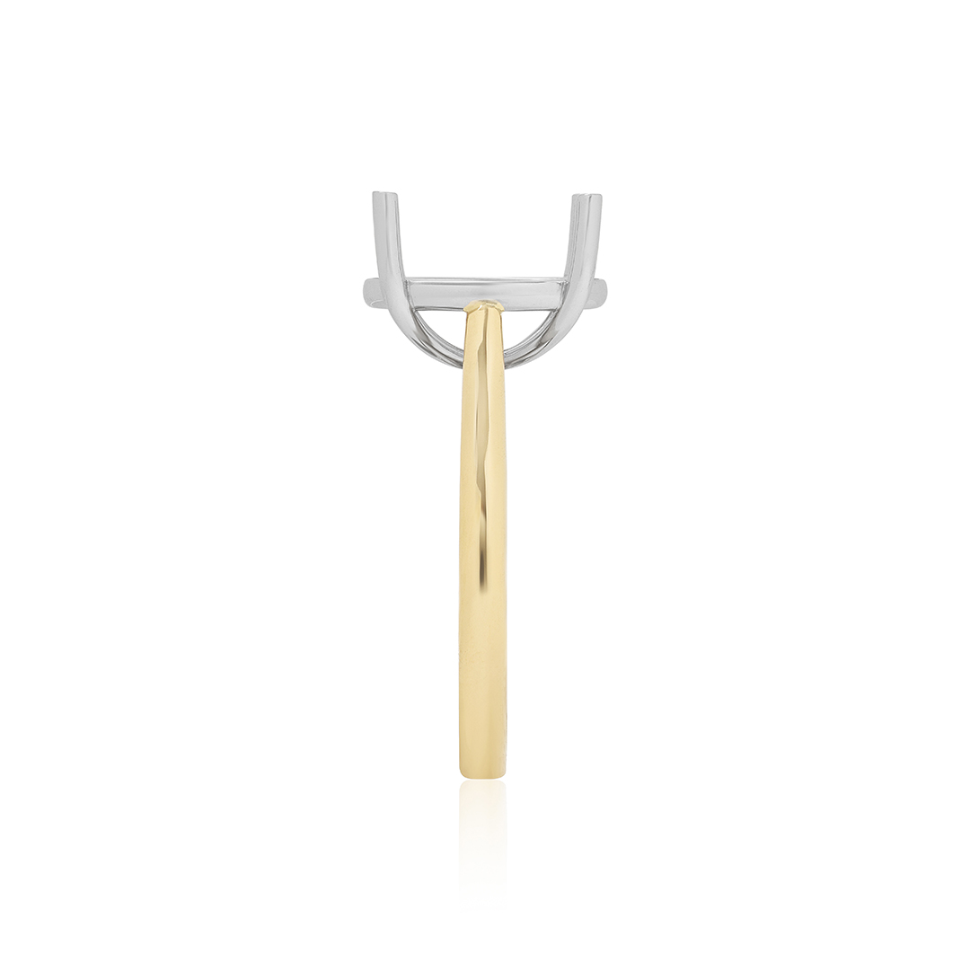 Precision Set 18K Yellow Gold and Platinum New Aire Solitaire Mounting