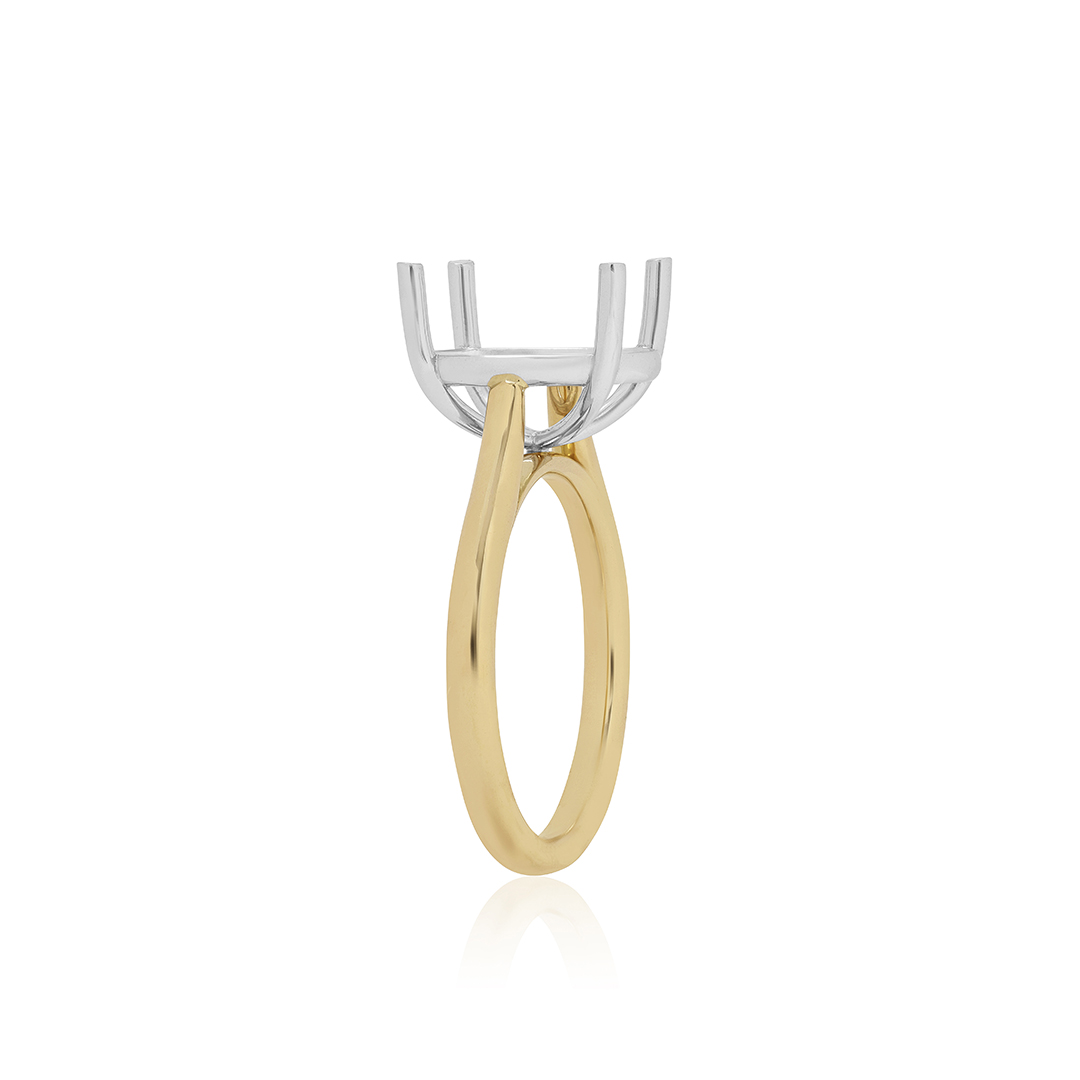 Precision Set 18K Yellow Gold and Platinum New Aire Solitaire Mounting