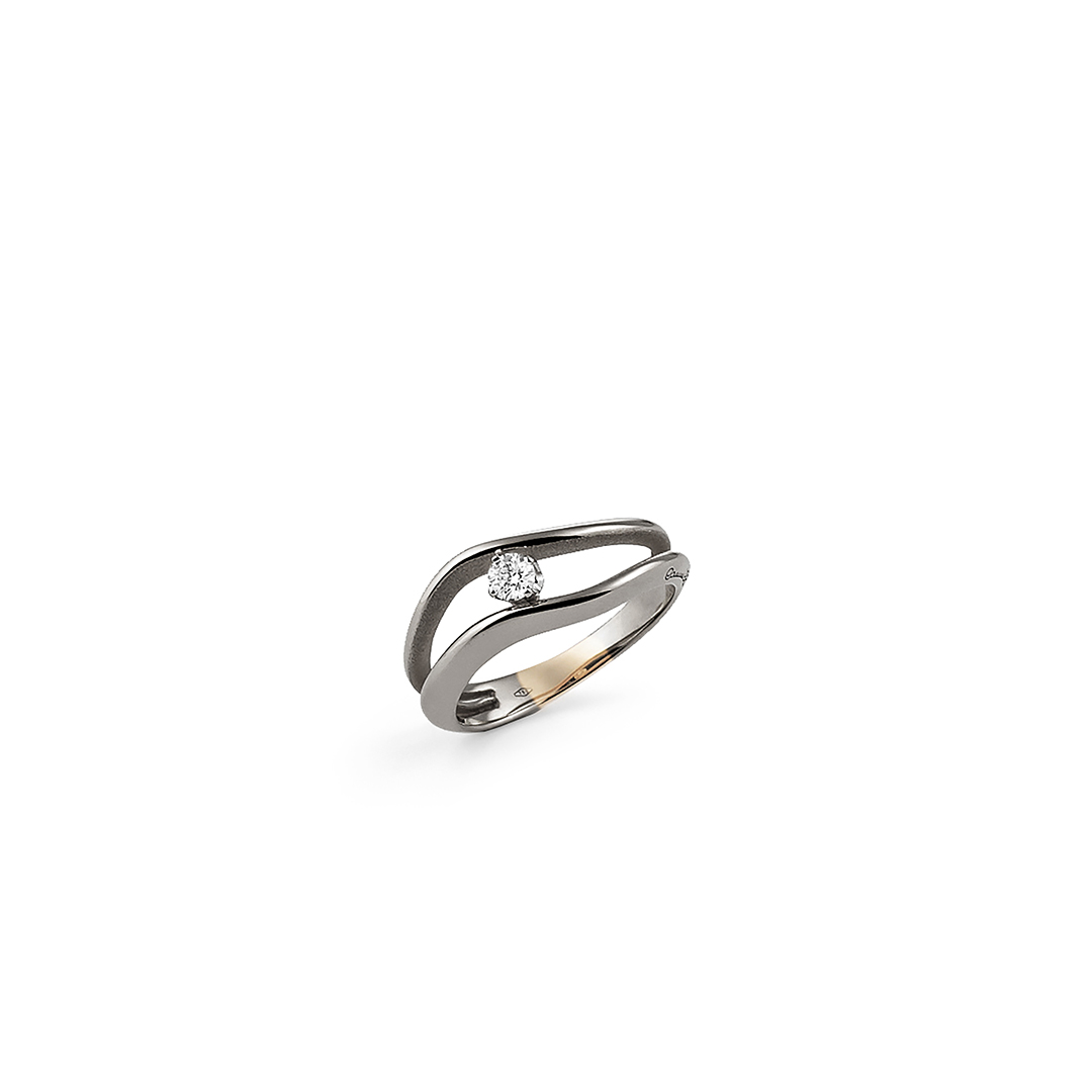 Anna Maria Cammilli 18K Black Lava Gold Luxor Diamond Ring