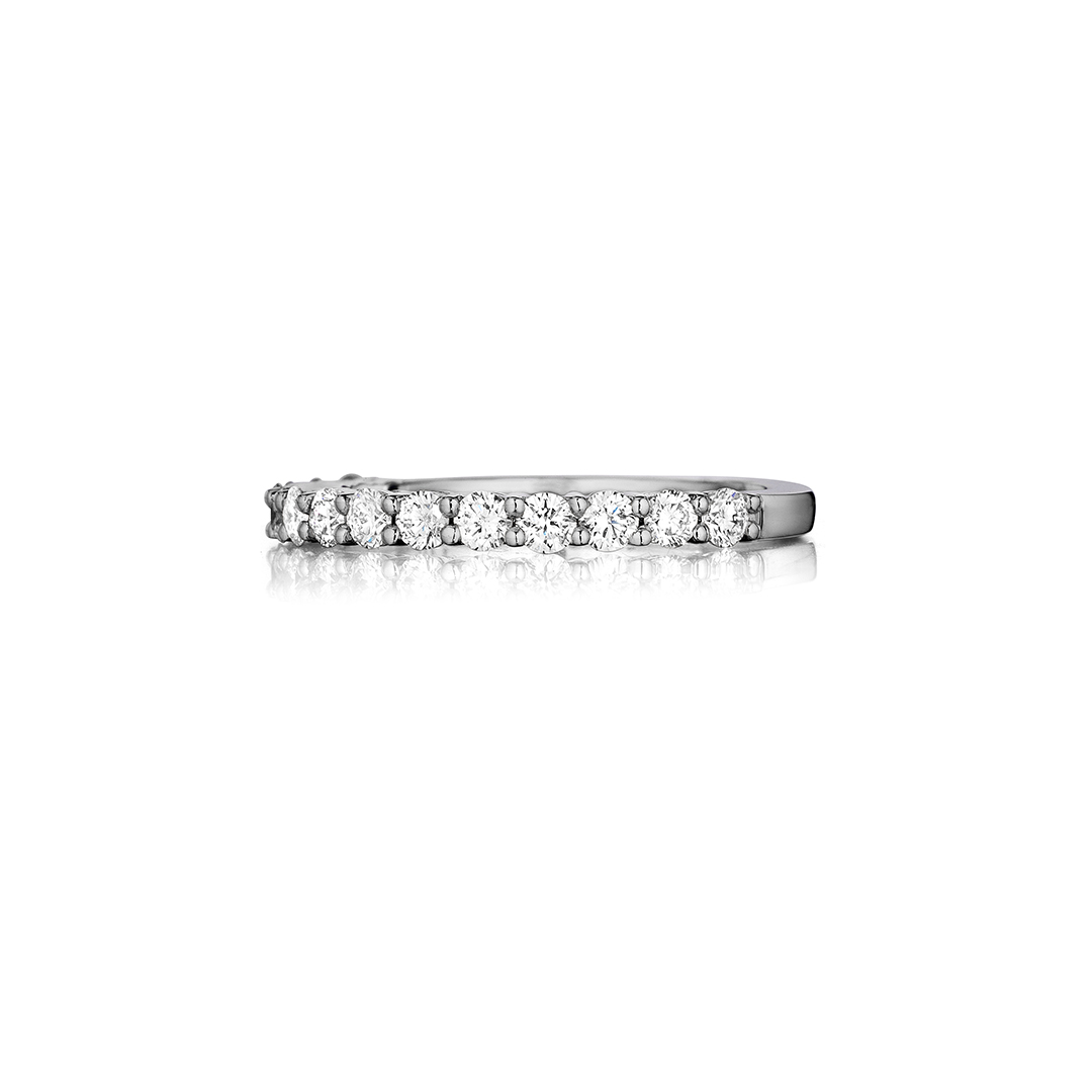 Henri Daussi 18K White Gold Diamond Band