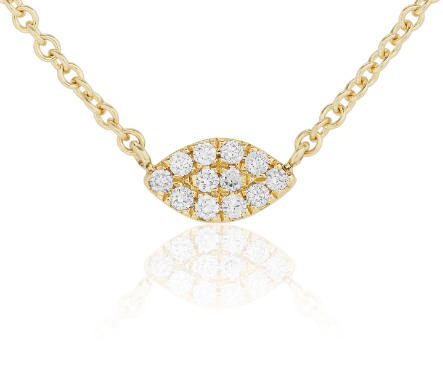 18K Yellow Gold Diamond Drop Necklace