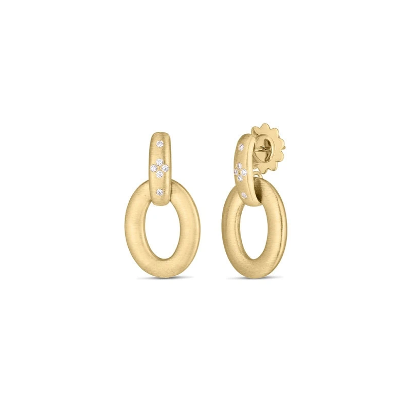 Roberto Coin 18K Yellow Gold Duchessa Diamond Doorknocker Earrings