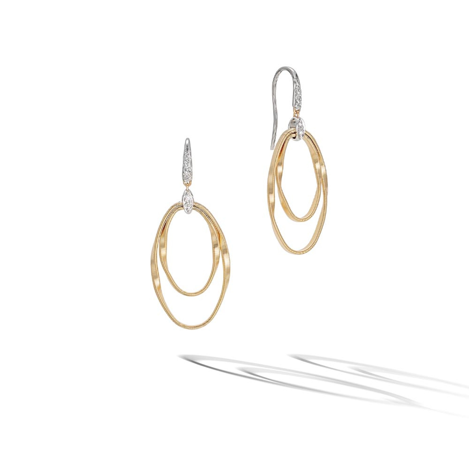 Marco Bicego 18K Yellow and White Gold Marrakecha Onde Hook Earrings